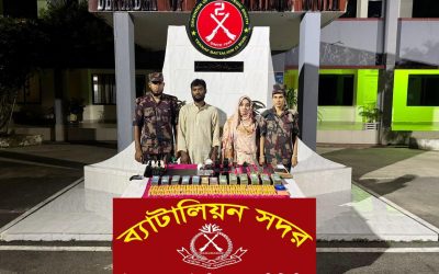 টেকনাফে বিজিবির অভিযানে ইয়াবা, অস্ত্র ও নগদ টাকাসহ আটক ২