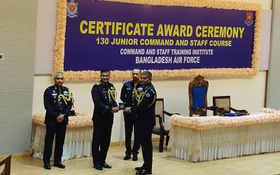 বাংলাদেশ বিমান বাহিনীর ১৩০তম জুনিয়র কমান্ড ও স্টাফ কোর্সের সনদপত্র বিতরণ