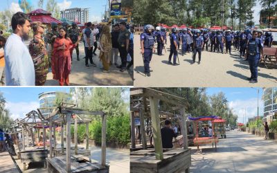 সুগন্ধা পয়েন্টের বালিয়াড়ি থেকে অবৈধ দোকান-স্থাপনা উচ্ছেদ 