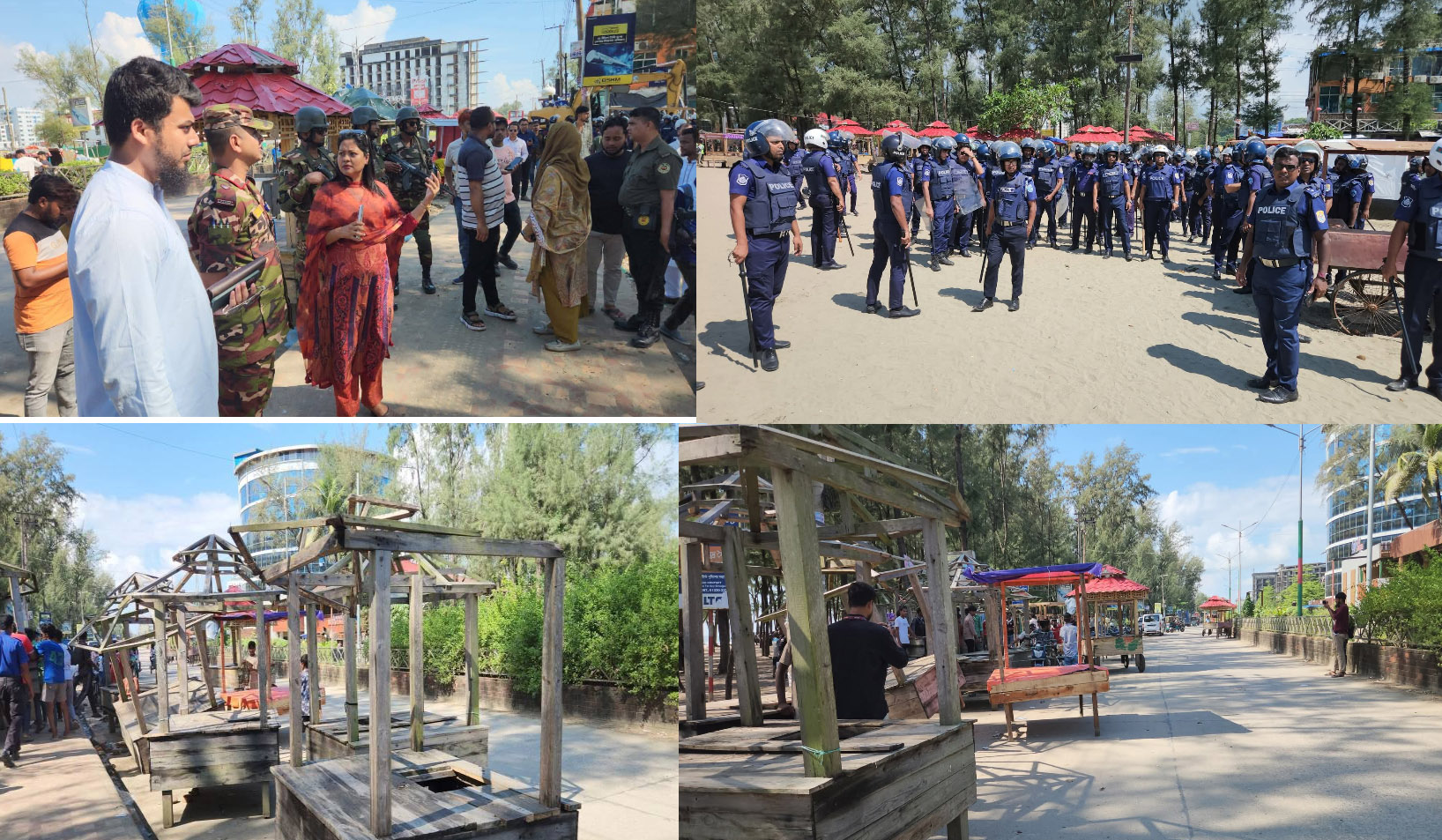 সুগন্ধা পয়েন্টের বালিয়াড়ি থেকে অবৈধ দোকান-স্থাপনা উচ্ছেদ 