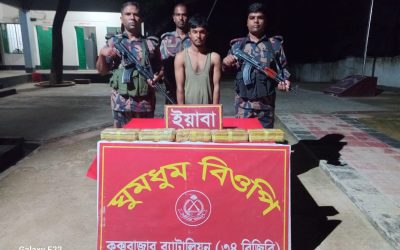 ঘুমধুমে ৫০ হাজার পিস বার্মিজ ইয়াবাসহ আটক ১