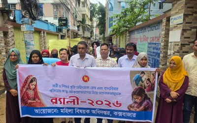 নারী নির্যাতন ও বাল্যবিবাহ প্রতিরোধে কক্সবাজারে সচেতনতামূলক র‍্যালি